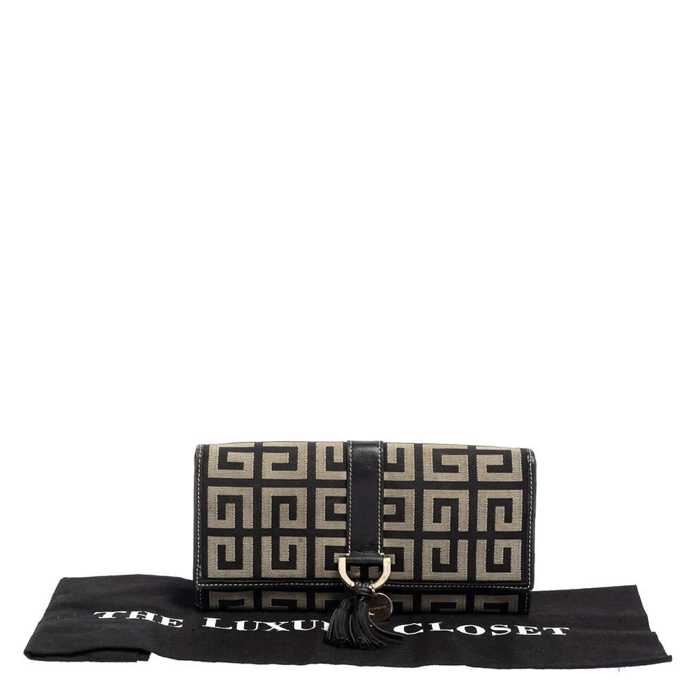 Givenchy Givenchy Black/Grey Monogram Canvas and Leather Continental Wallet 8