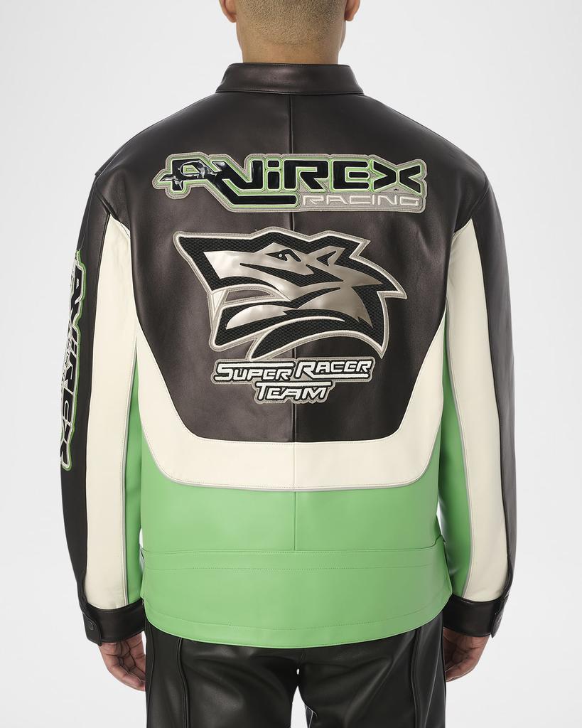 AVIREX Men's Lone Wolf Leather Racer Jacket - Jackets - Free