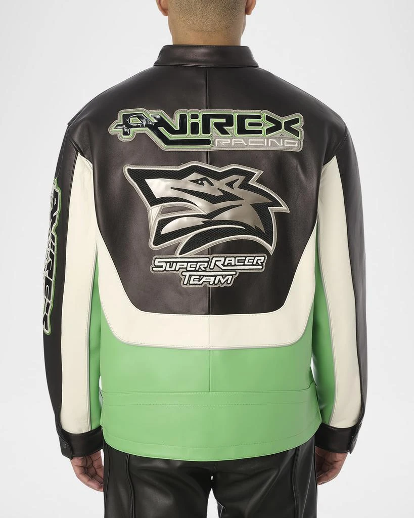 AVIREX Men's Lone Wolf Leather Racer Jacket 3
