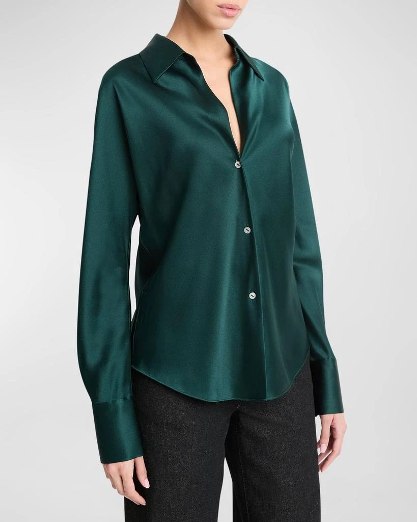 Vince Bias Silk Long-Sleeve Blouse 3