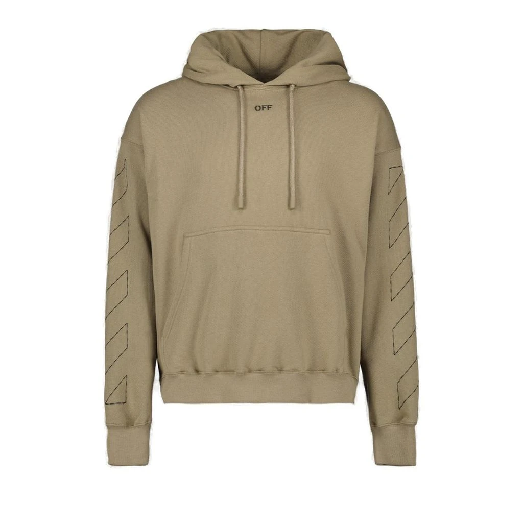 Off-White Off-White Logo Detailed Drawstring Hoodie 1
