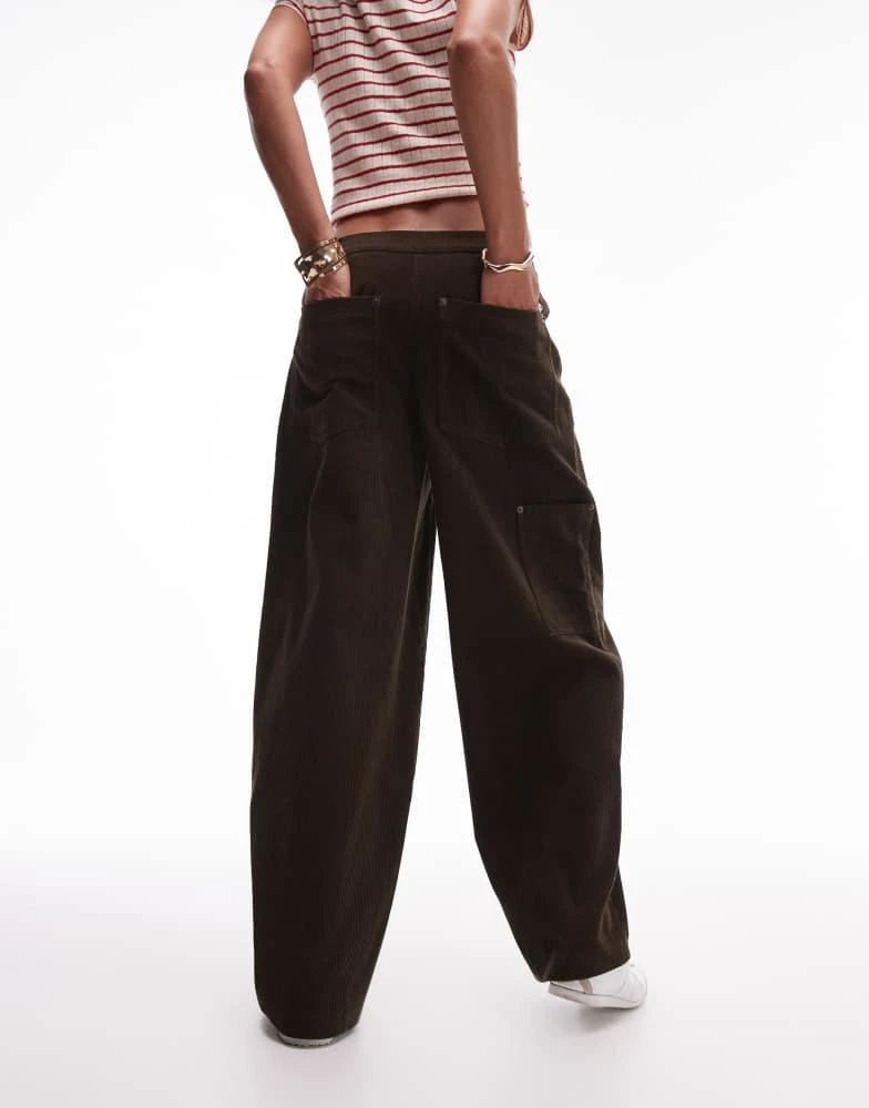 Topshop Topshop cord trouser in brown 3