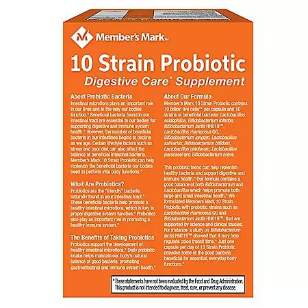 Member's Mark Member's Mark 10-Strain Probiotic Digestive Care Supplement Capsules, 84 ct.