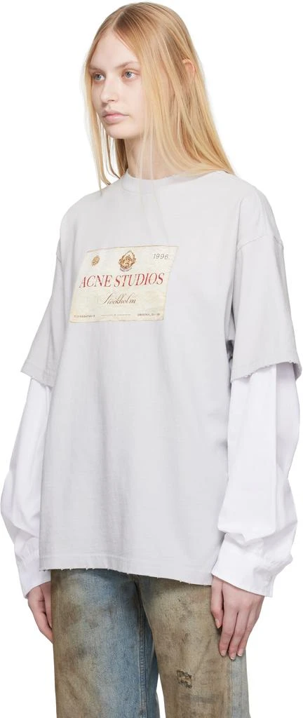Acne Studios Gray Layered Print T-shirt 4