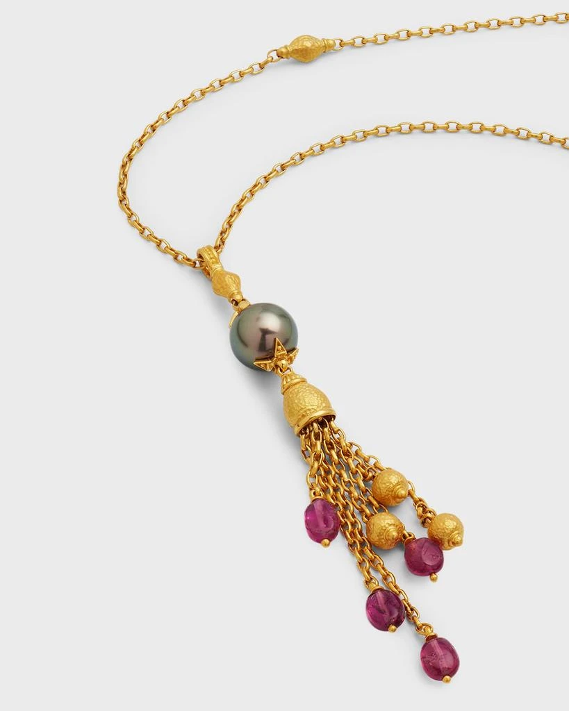 Konstantino 18K Pearl Pendant Necklace with Topaz and Tourmaline 3