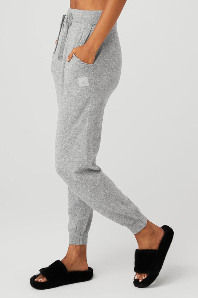 Alo High-Waist Cashmere Jet Set Pant - Dove Grey Heather