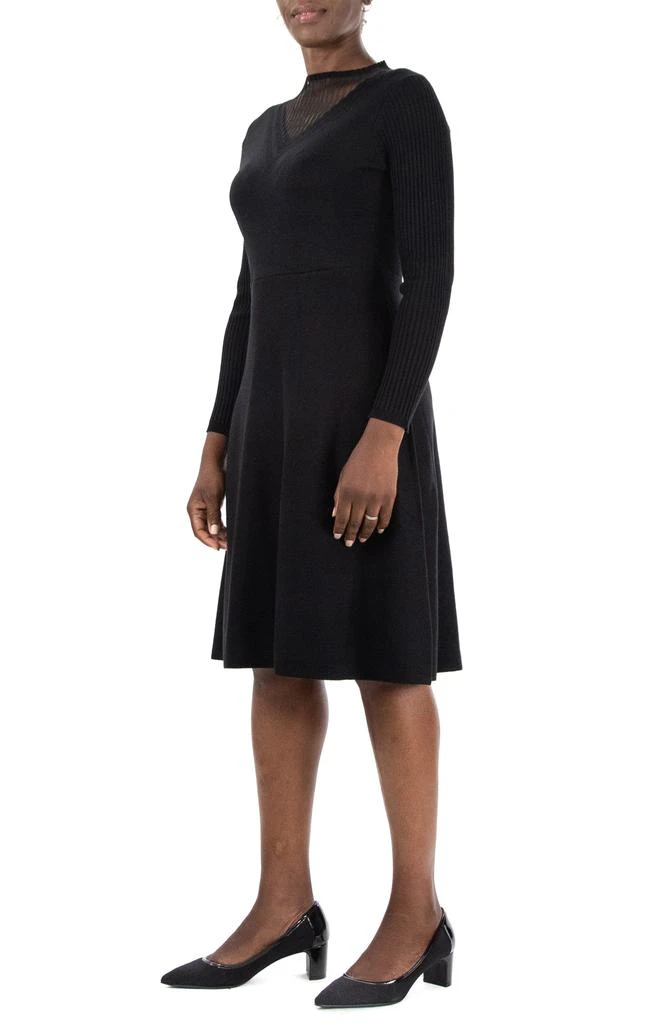 Nina Leonard Sheer Knit Inset Sweater Dress 4