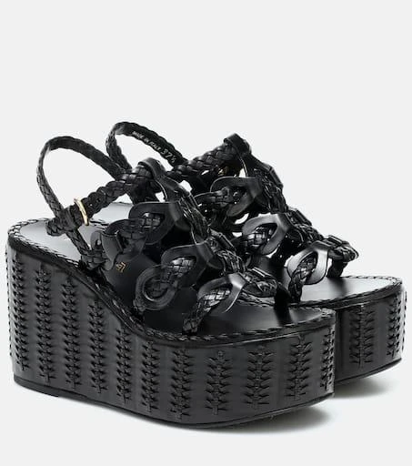 Prada Woven leather platform sandals 1
