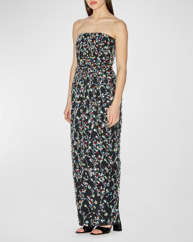 Bernadette Lena Sequin Embroidered Strapless Gown