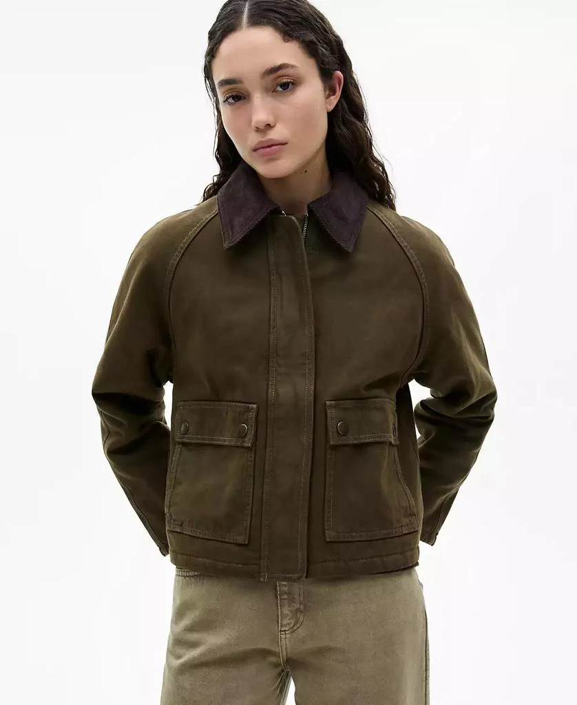 Mango Women's Contrasting Collar Denim Parka 1