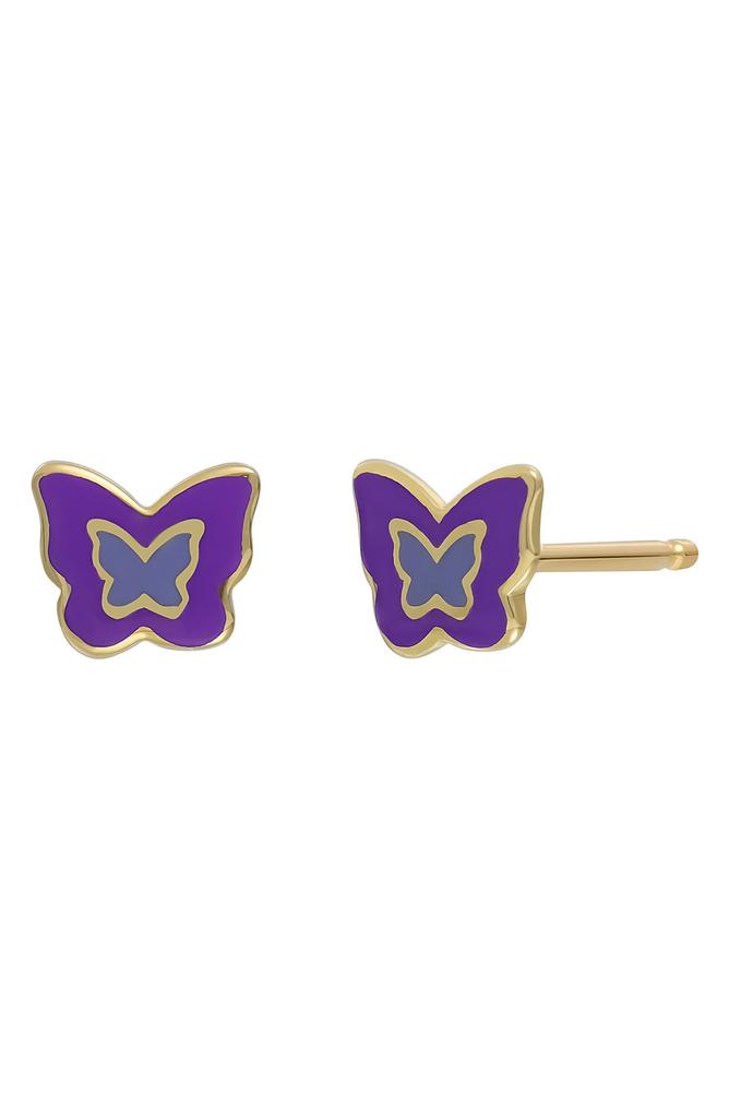 Bony Levy 14K Gold & Enamel Butterfly Stud Earrings