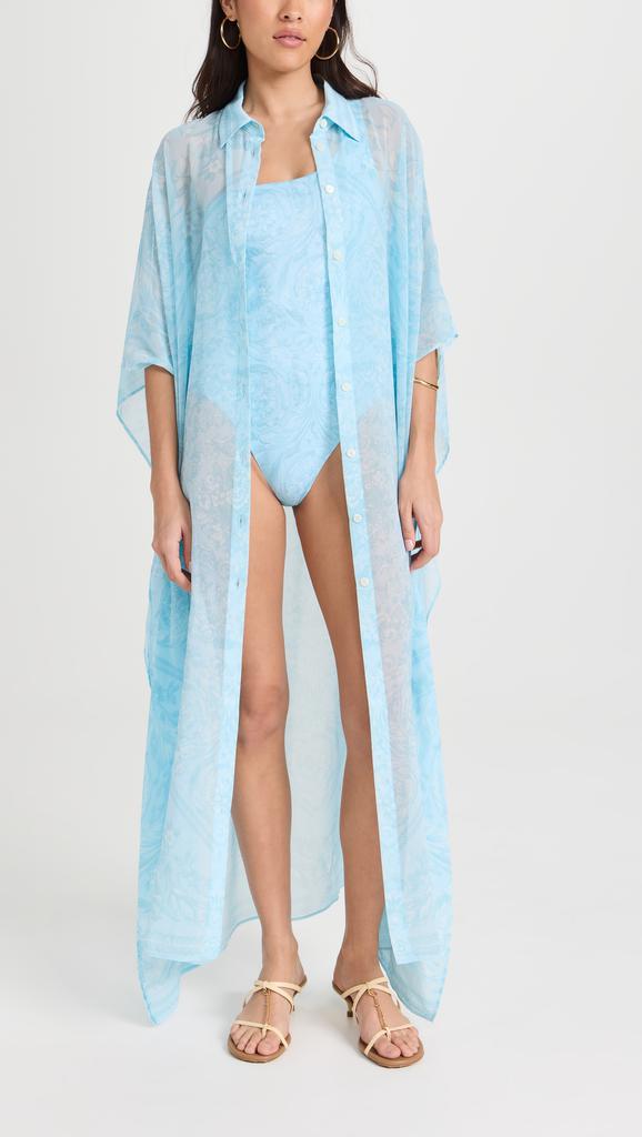 Versace Swim Robe Poly Chiffon Barocco Coverup