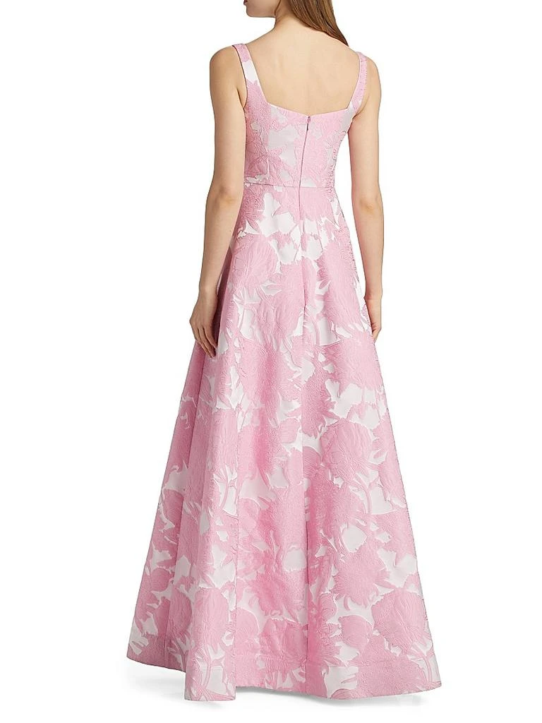 Theia Soleil Basque Waist Jacquard Gown 5