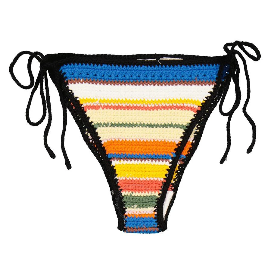 Ganni Ladies Beach Stripe Multi Crochet Bikini Bottom 1