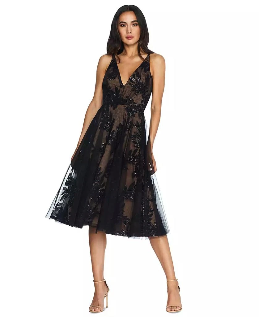 Dress The Population Women's Courtney Sequin and Tulle Dress 1