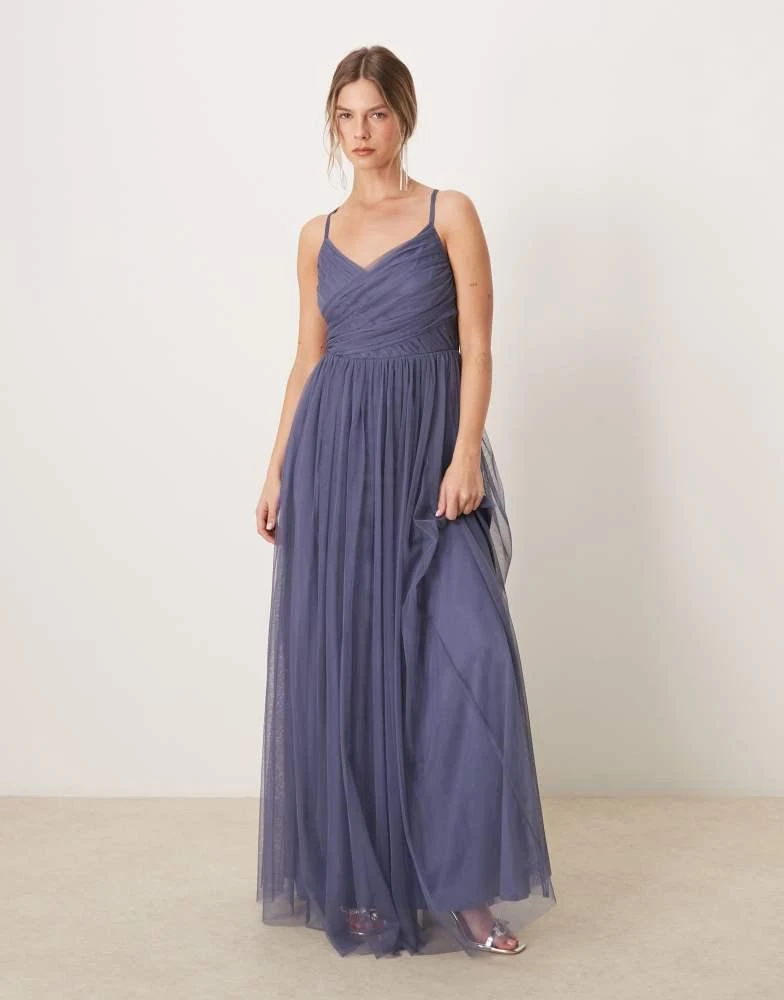 Anaya Anaya Cami maxi bridesmaid dress in indigo blue 1