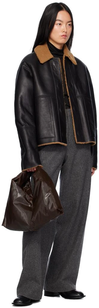 KASSL Editions Black Reversible Shearling Jacket 4