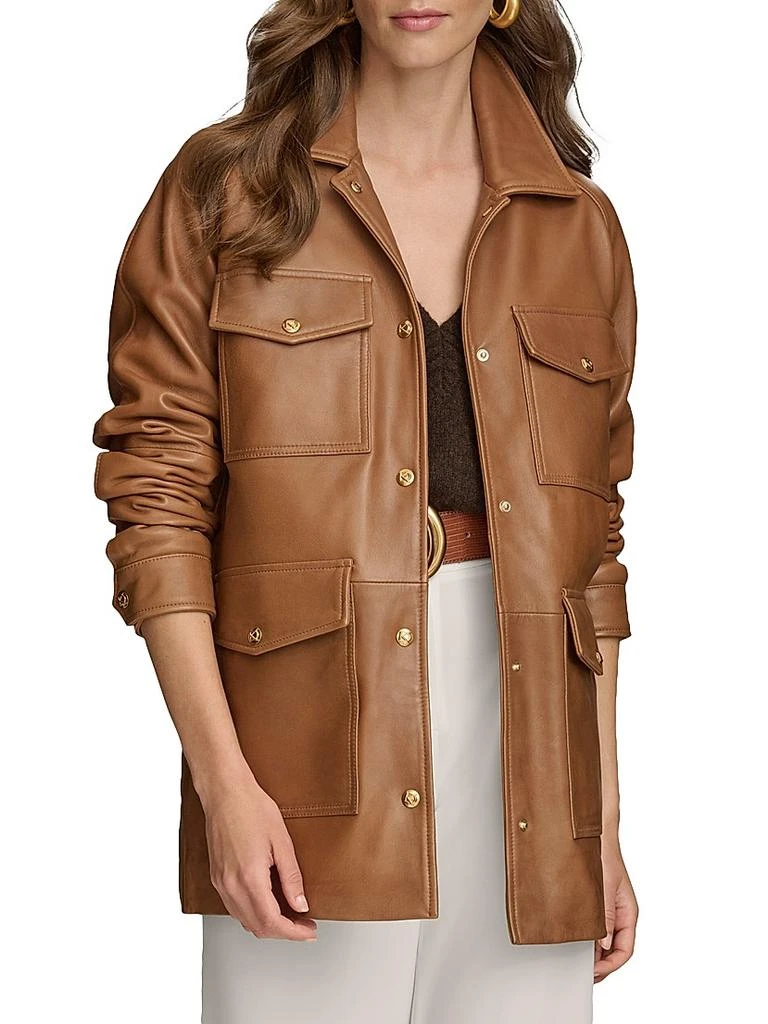 Donna Karan Leather Field Jacket 6