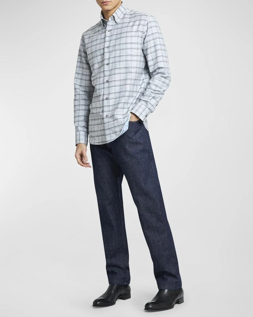 Brioni Men's Cotton Plaid Sport Shirt 2