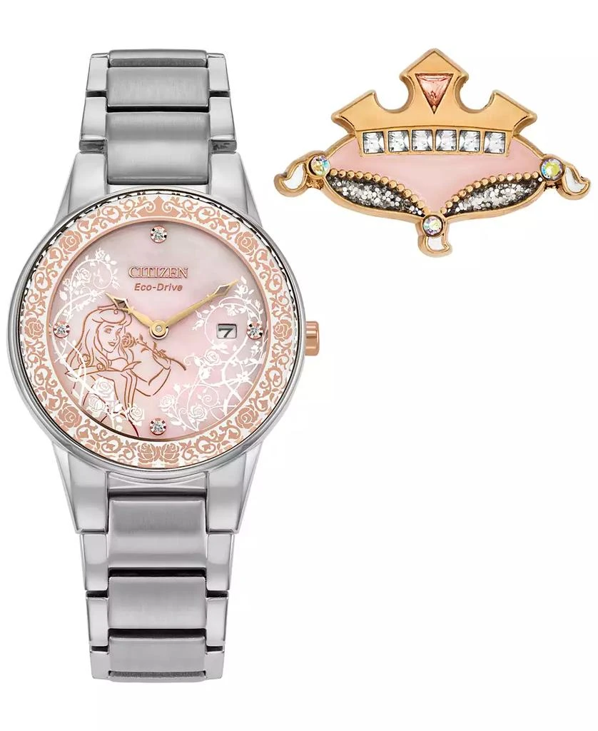 Citizen Eco-Drive Women's Disney Princess Sleeping Beauty Aurora Enchanted Stainless Steel Bracelet Watch 30mm Boxed Set 1