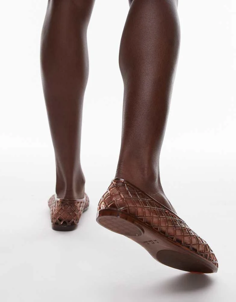 Topshop Topshop Halo caged jelly shoe in chocolate 4