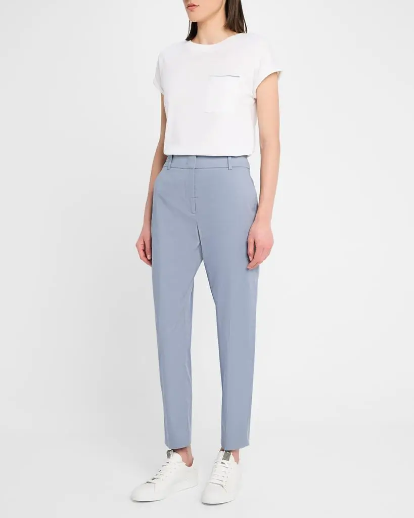 ELEVENTY New York Cropped Slim Straight-Leg Pants 2