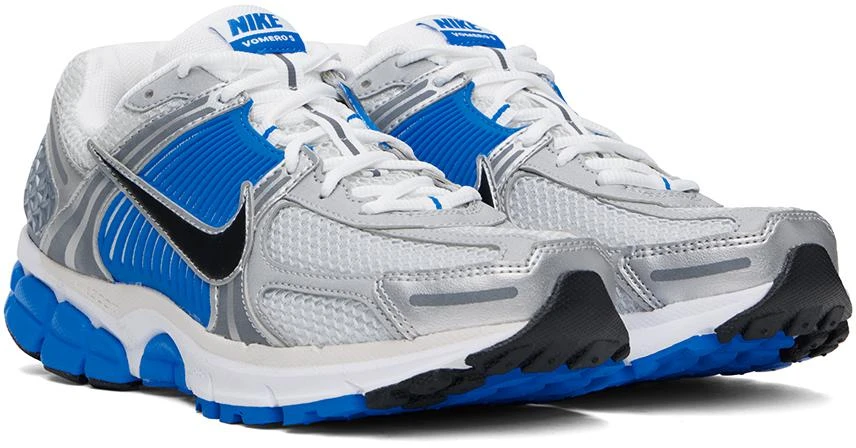 NIKE Silver & Blue Zoom Vomero 5 Sneakers 4