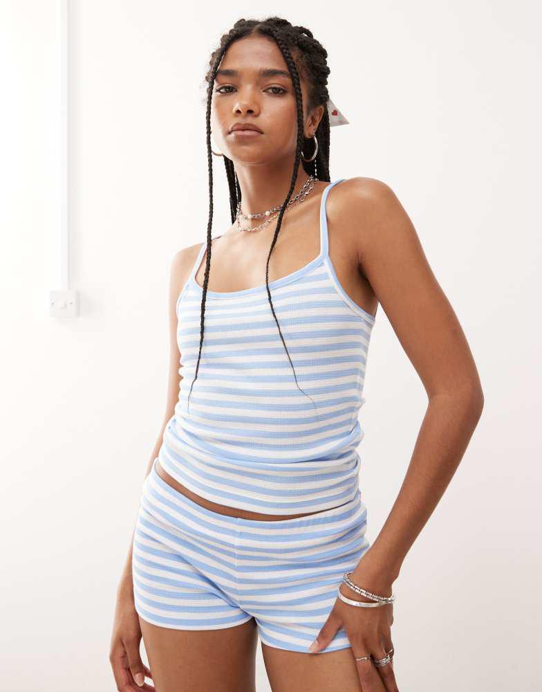 COLLUSION COLLUSION blue and white stripe cami co-ord