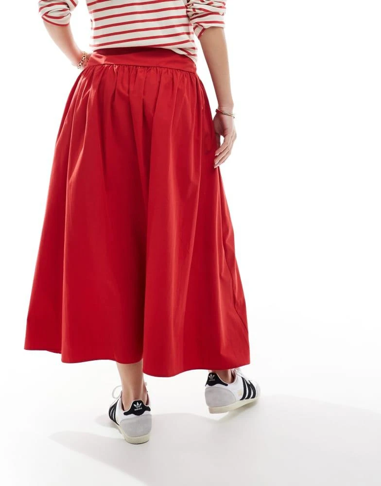 ASOS ASOS DESIGN corset detail maxi skirt in red 2