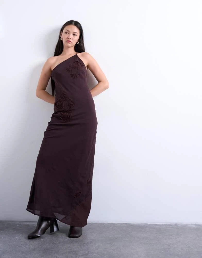 one shoulder maxi dress topshop Topshop One-shoulder Bias-cut Maxi Dress In Medium Green