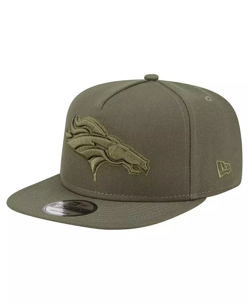 New Era Men
s Olive Denver Broncos Color Pack A-Frame 9FIFTY Snapback Hat 1