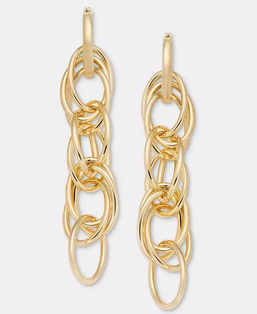 Ralph Lauren Gold-Tone Multi Link Chain Drop Earrings