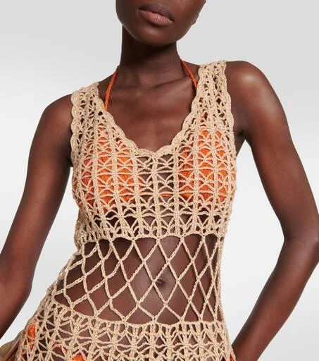 ANNA KOSTUROVA Fringe-trimmed crochet midi dress 4