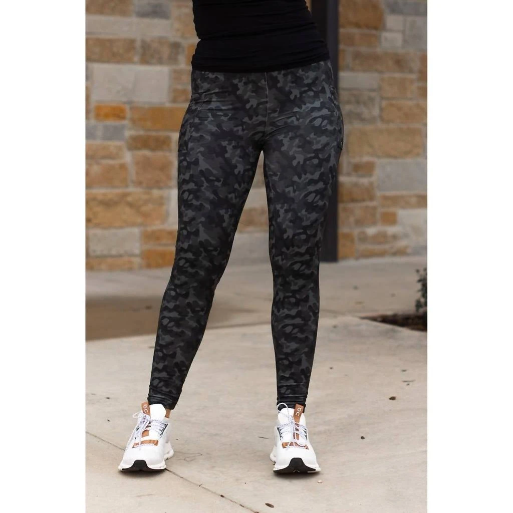 Julia Rose Army Camo Full-Length Leggings In Black 4