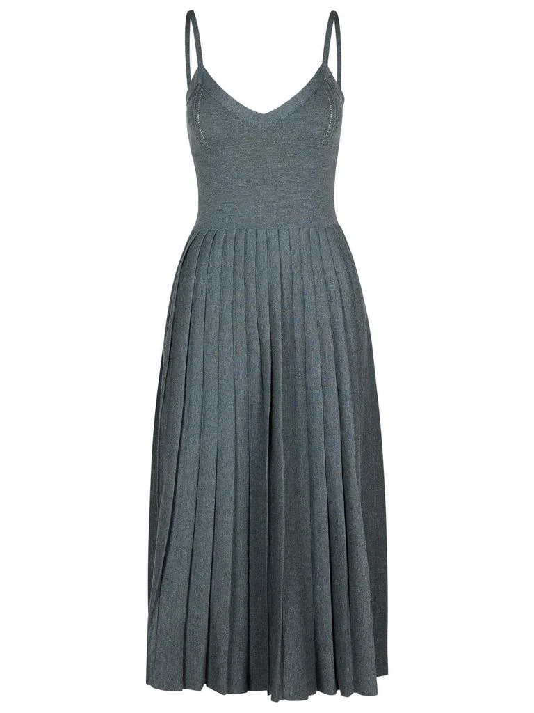 Khaite Khaite Elio Spaghetti Strap Pleated Dress 1