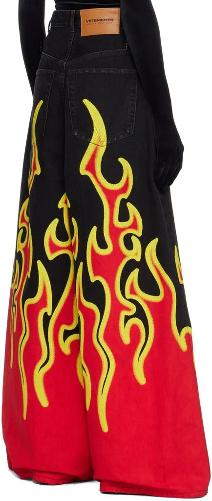 Vetements Black & Red Fire Big Shape Jeans 3