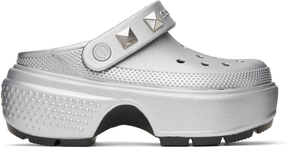 Crocs Silver Stomp Metallic Slip-on Loafers 1