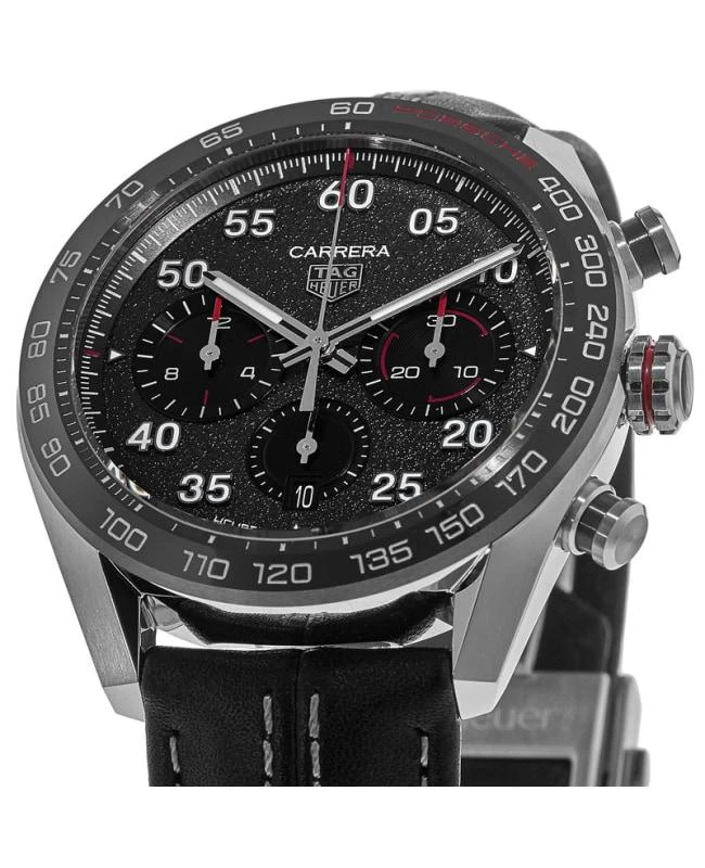 TAG Heuer Tag Heuer Carrera Chronograph Porsche Special Edition Automatic Grey Dial Leather Strap Men's Watch CBN2A1F.FC6492 3