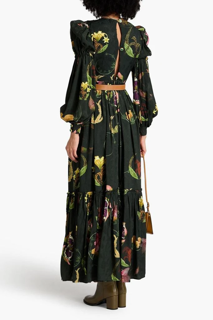 Agua by Agua Bendita Secreto ruffled floral-print jacquard maxi dress 3