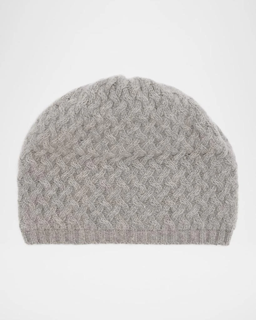 Portolano Basketweave Cashmere Beanie 1