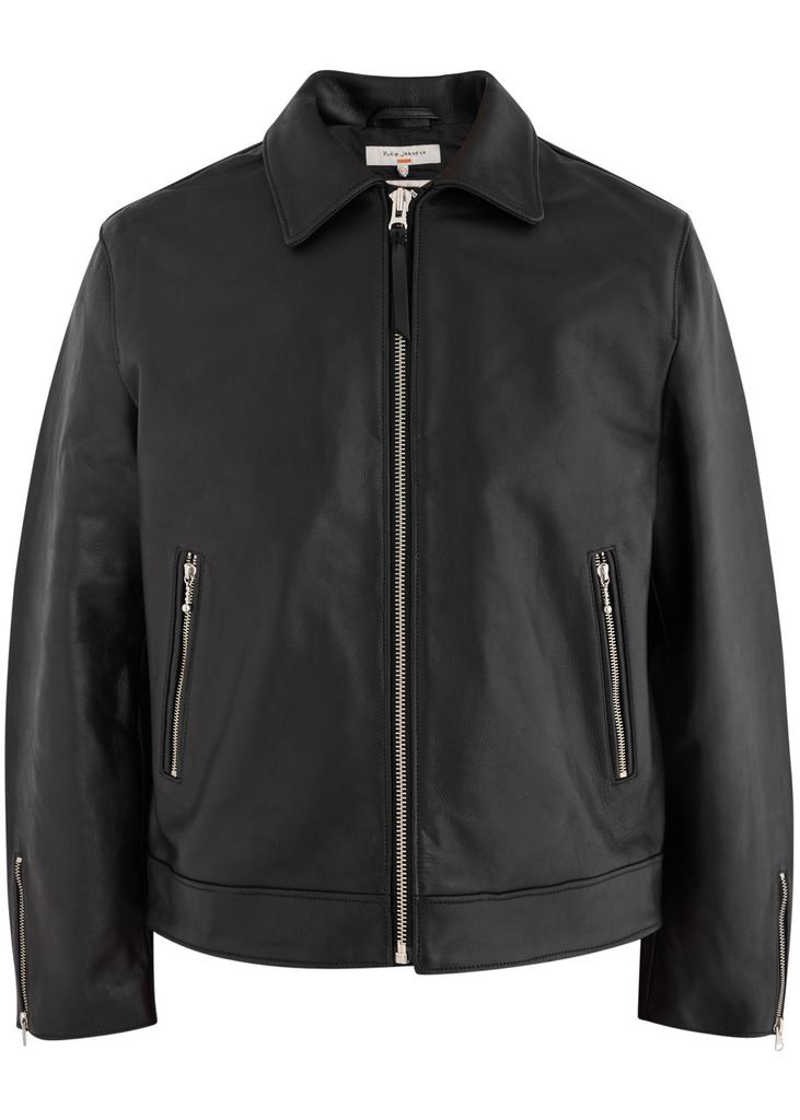 ジャケット・アウター NUDIE JEANS Eddy Rider Leather Jacket Nudie Jeans - Eddy Rider Leather Jacket - Black Nudie Jeans Co