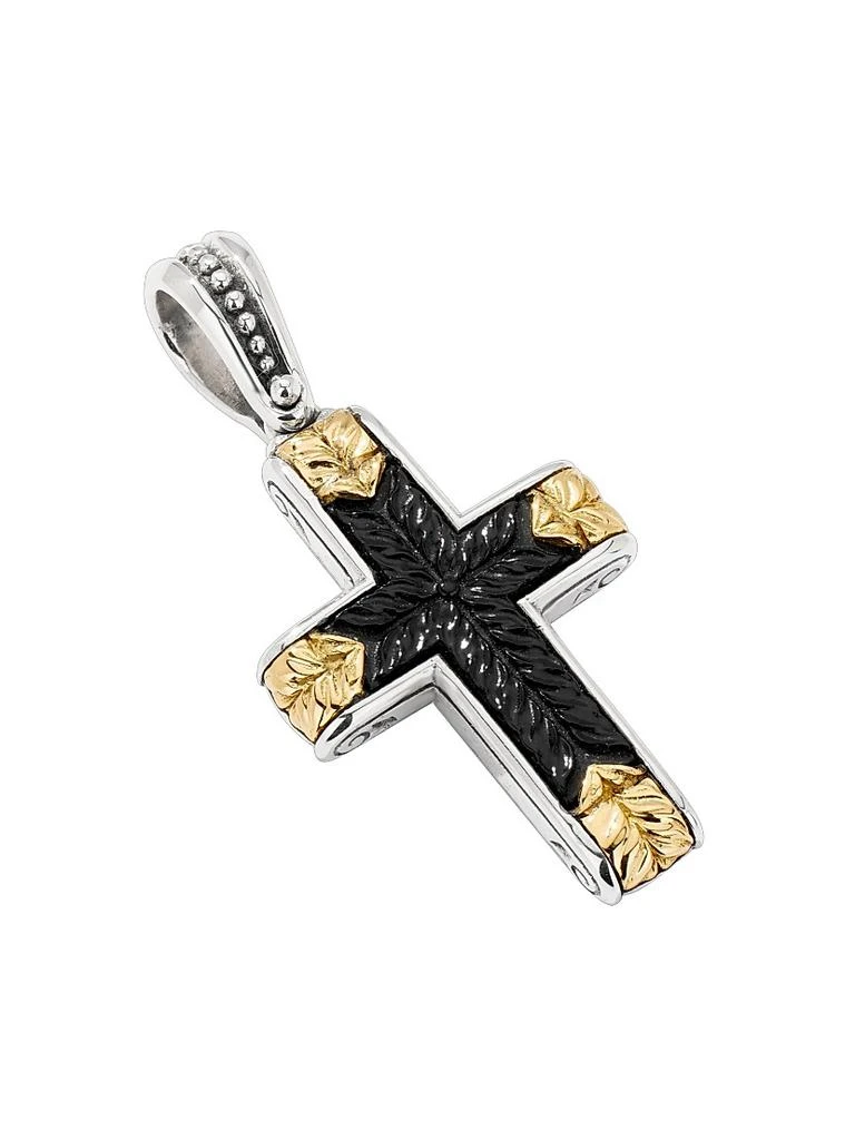 Konstantino Laconia Sterling Silver, 18K Yellow Gold & Onyx Cross Pendant 3