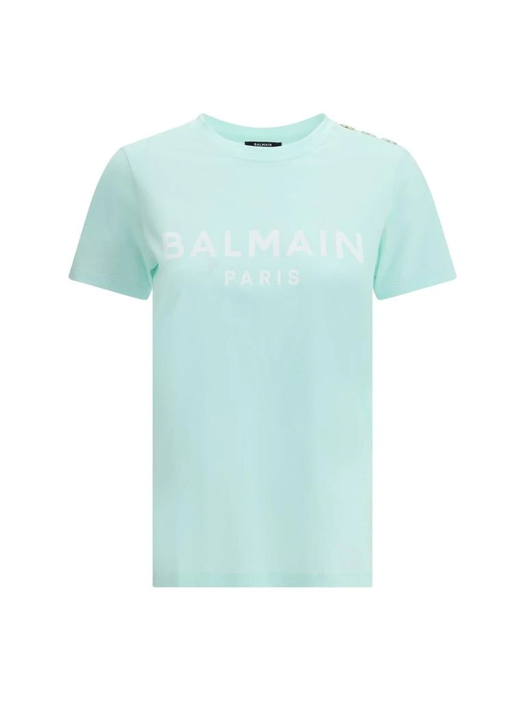 Balmain Balmain Logo Printed Crewneck T-Shirt 1