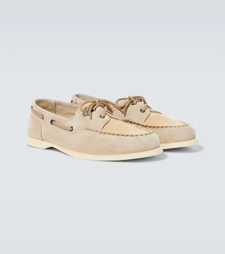 John Lobb Foil suede boat shoes 5
