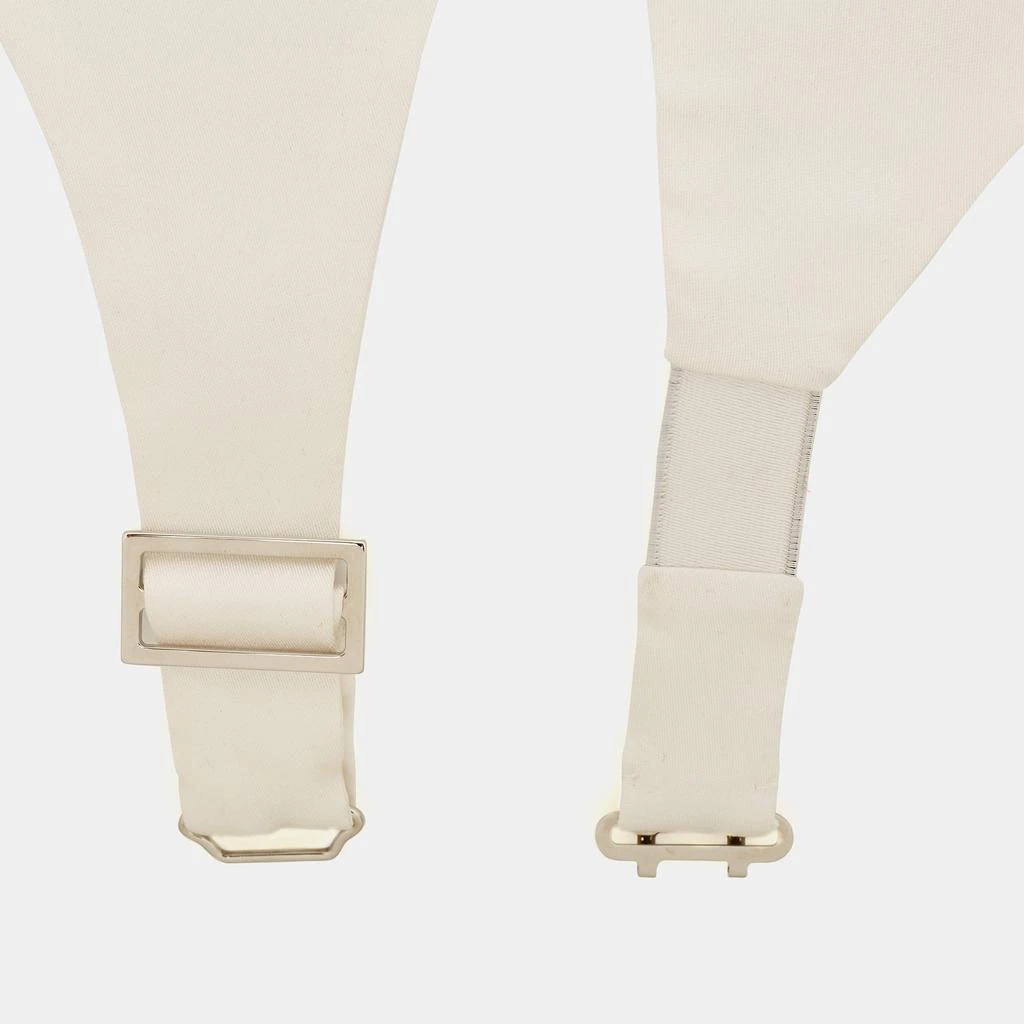 Prada Prada White Silk Satin Tuxedo Cummerbund 2