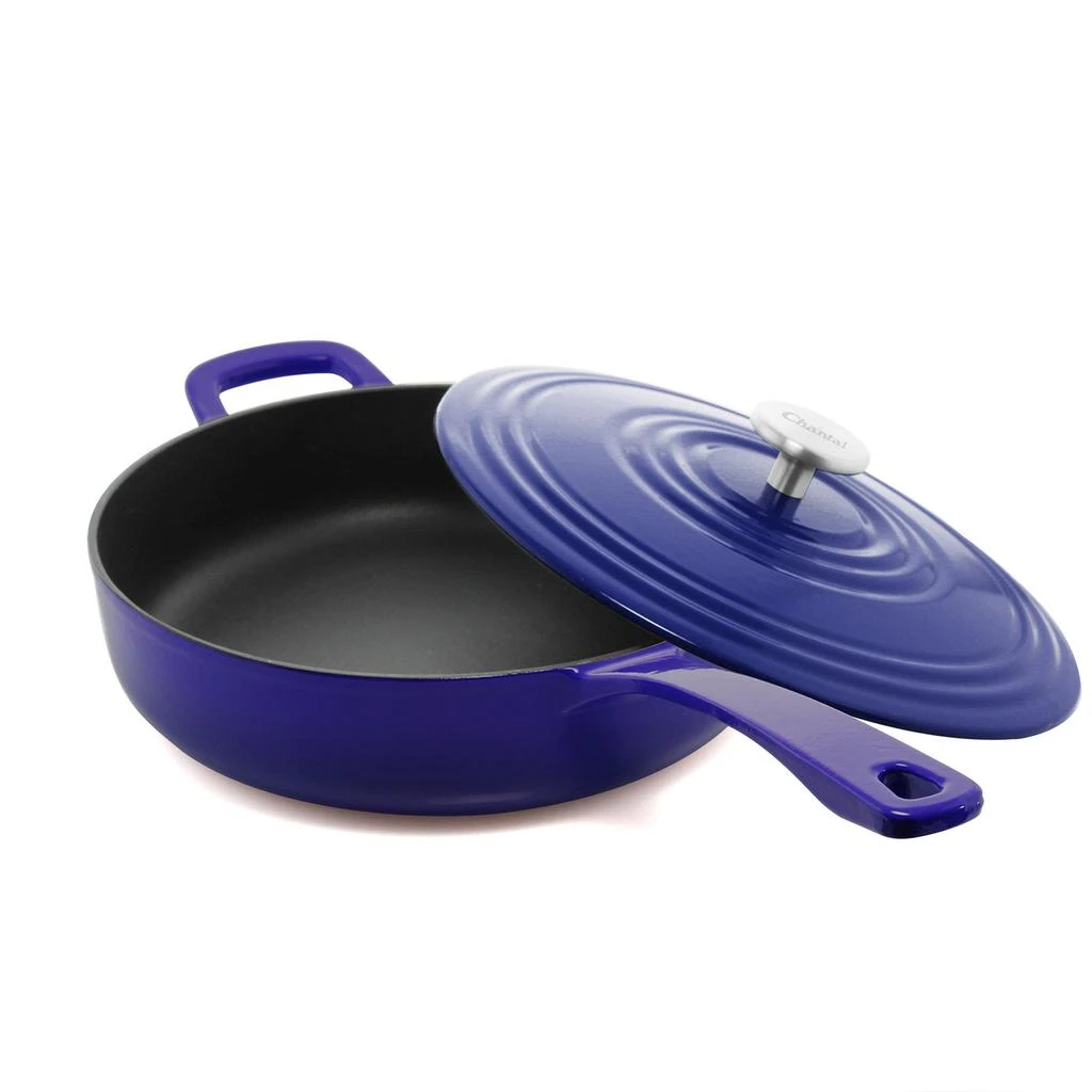 Chantal 5 qt. Round Cast-Iron Saute Skillet w/ Lid 5