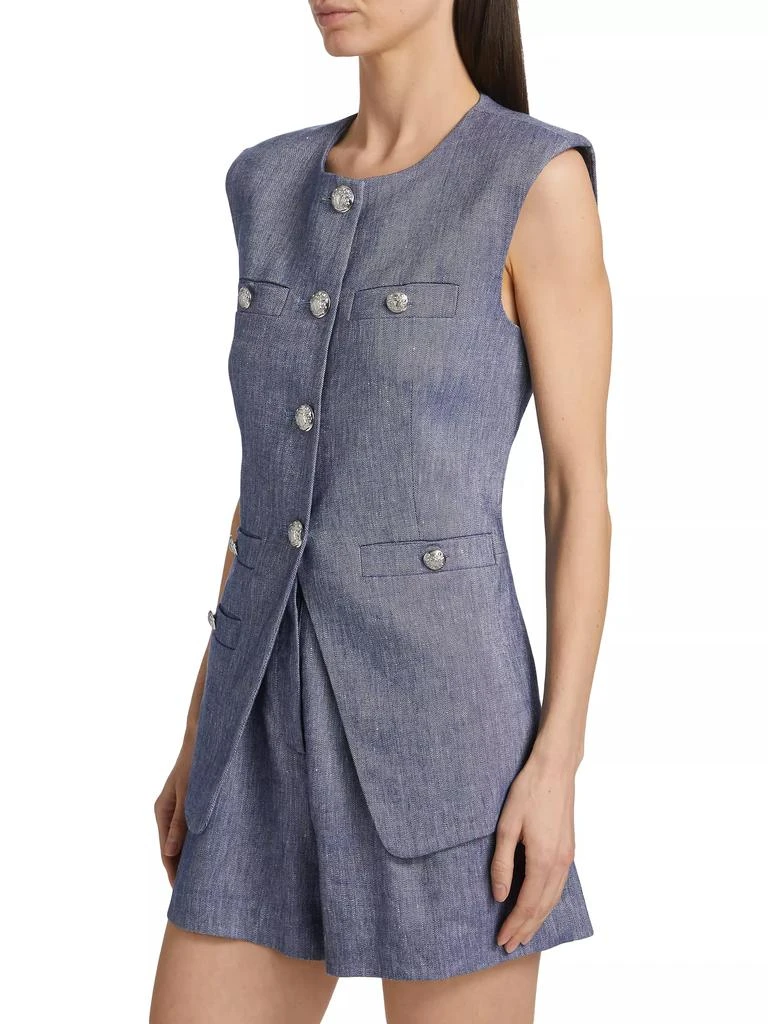 VERONICA BEARD Tamara Linen-Blend Vest 4