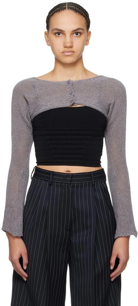OPEN YY SSENSE Exclusive Gray Bolero Cardigan 1