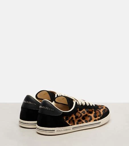 Dolce 
Gabbana Saint Tropez Light suede-trimmed calf hair sneakers 2
