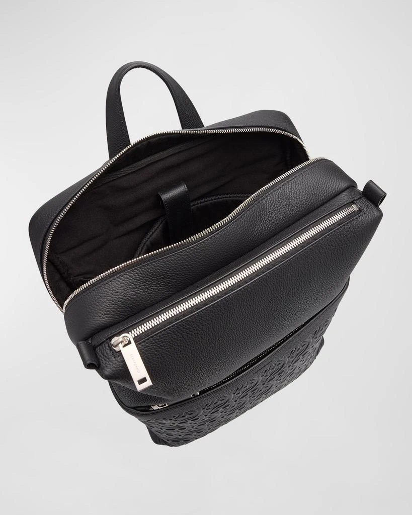 Salvatore Ferragamo Men's Embossed Gancini Leather Backpack 3
